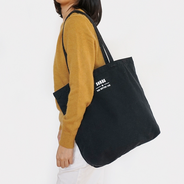Black Canvas Tote Bag Canvas Handbag Womens - Back View