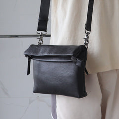 Small Black Leather Shoulder Bag Men Size Reference