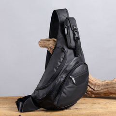 Sling Bag for Big Man - Black Large Sling Backpack - Large Sling Bag for Big Guys