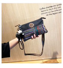 Boho Clutch Bag Canvas Small Shoulder Bag Clutch Embroidery Canvas Small Boho Crossbody Bag - Feltify