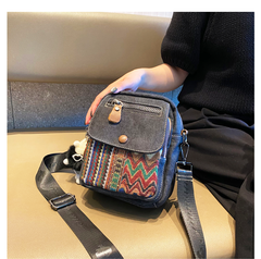 Canvas Embroidery Boho Crossbody Bag Womens Boho Sling Bag Canvas Crossbody Backpack - Feltify