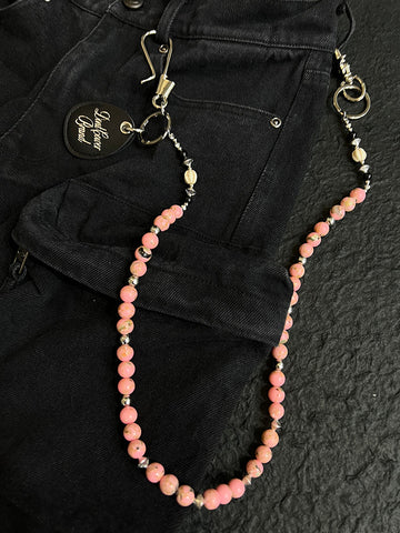 Blue Green Ball Wallet Chain Ball Pants Chain Turquoise Stone Beaded Wallet Chain Bead Wallet Chain