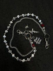 Cross Double Wallet Chain Cube Beaded Pants Chain Double Pants Chain - iChainWallets