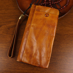 Mens Leather Zip Wristlet Wallet Zip Wallet Wristlet for Men - iwalletsmen