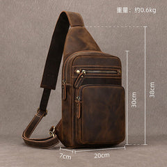 Brown Leather Sling Bag for Men - iwalletsmen