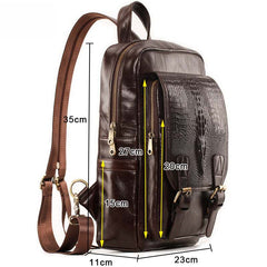 Sling Bag for Big Man - Leather Large Sling Backpack - Large Leather Sling Bag for Big Guys