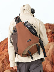 big sling bag for men rock brown front view