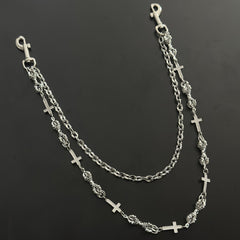 Cool Vajra Biker Wallet Chain For Men Mens Cross Double Wallet Chain