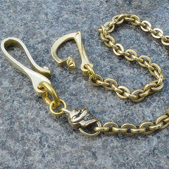 Solid Brass Cool Rock Skull Wallet Chain