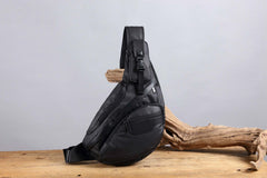 Sling Bag for Big Man - Black Large Sling Backpack - Large Sling Bag for Big Guys