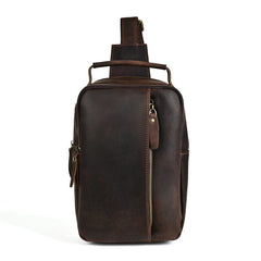 Brown Leather Sling Bag for Men