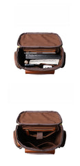 Brown Large Leather Backpack for 15 inch Laptop Mens Large Leather Backpack - iwalletsmen