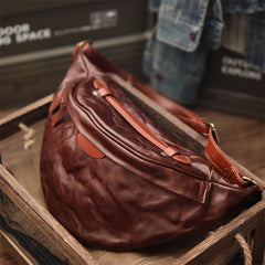 Brown Mens Leather Fanny Pack Crossbody - iwalletsmen