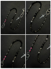 Black Turquoise Stone Bead Wallet Chain Beaded Wallet Chain - iChainWallets