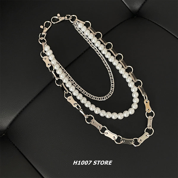 Triple Wallet Chain Pearl Wallet Chain Ball - Back View