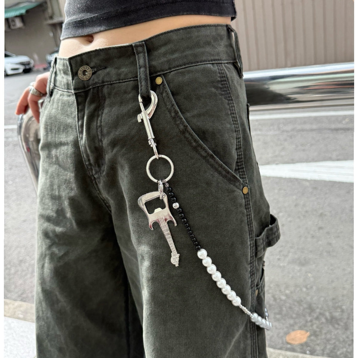 White Ball Pants Chain Ball Wallet Chain - Back View