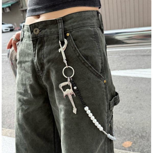 White Ball Pants Chain Ball Wallet Chain - Back View