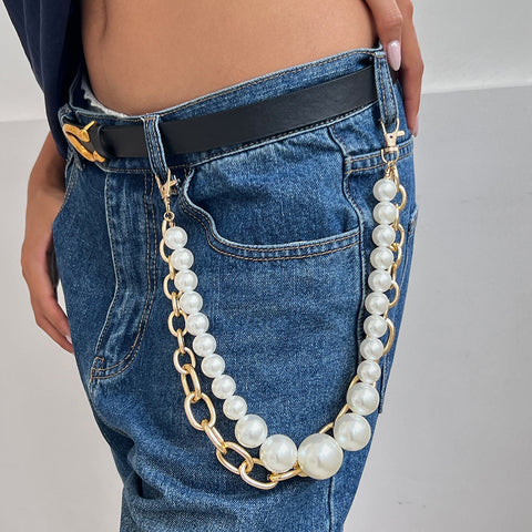 Large Pearl Wallet Chains Womens 