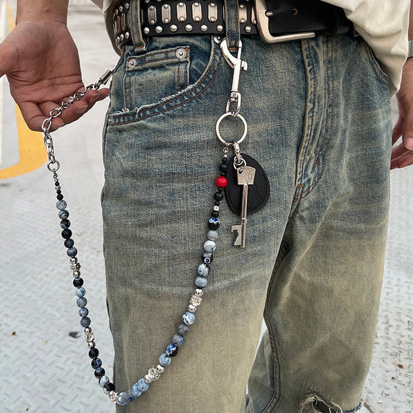 Blue Ball Pants Chain Ball Wallet Chain - Back View