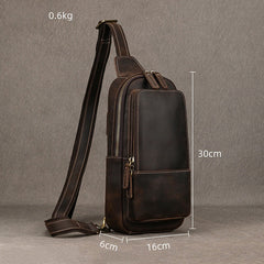 Brown Mens Leather Chest Bag Chest Sling Bag for Men - iwalletsmen