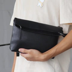 Small Black Leather Shoulder Bag Men Lifestyle