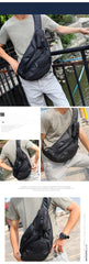 Sling Bag for Big Man - Black Large Sling Backpack - Large Sling Bag for Big Guys