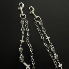 Cool Vajra Biker Wallet Chain For Men Mens Cross Double Wallet Chain