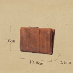 Leather biker wallet size chart, 13.5 x 10 x 2.5 cm (5.3 x 3.9 x 1 in)