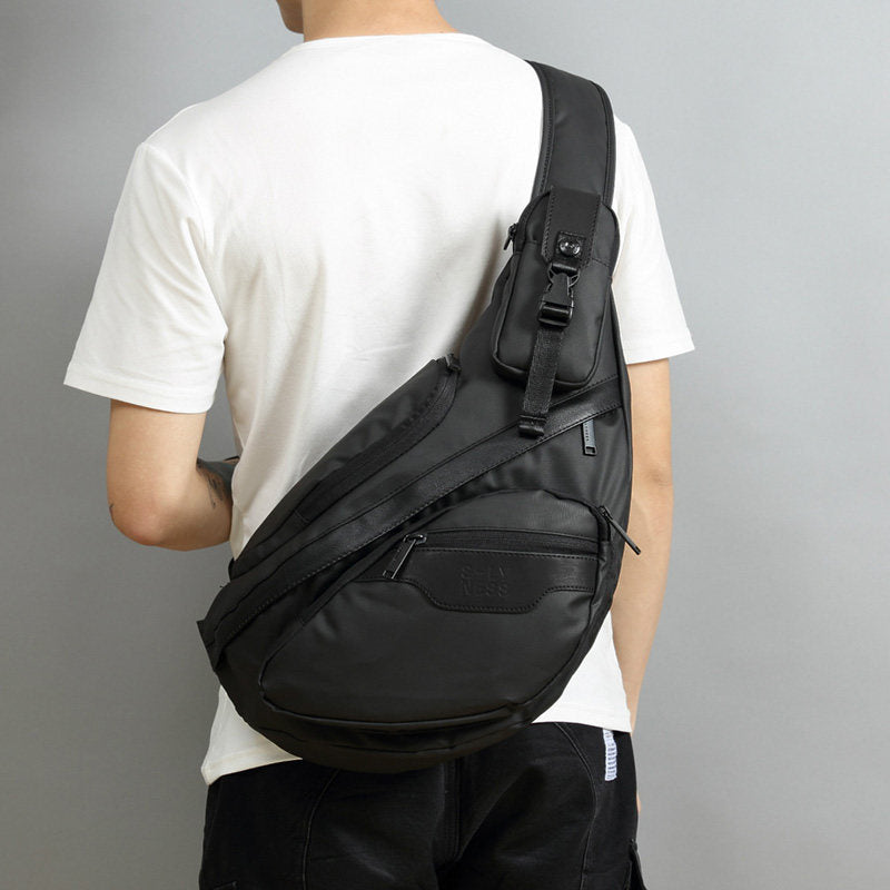 Sling Bag for Big Man - Black Large Sling Backpack - Large Sling Bag for Big Guys