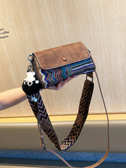 Denim Shoulder Bag Embroidery Jean Bag Bohemian Style Black Gray Denim Small Crossbody Bag - Feltify