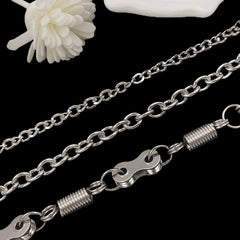 Cool Mens Silver Three Layers Pants Chain Silver Cool Triple Biker Wallet Chains For Men