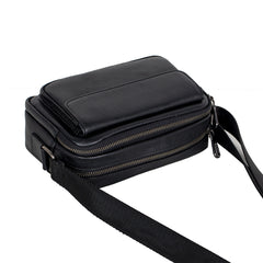 Mens Black Leather Crossbody Bag Mens Small Leather Crossbody Bag - iwalletsmen