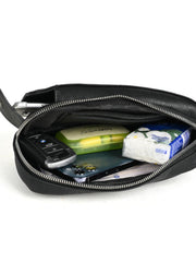 Black Small Chest Bag Leather - iwalletsmen