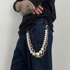 Big Pearl Wallet Chain Large Double Wallet Chain - iChainWallets