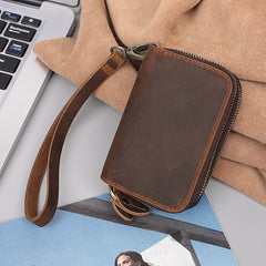 wallet with key holder​ Leather Key Holder Wallet Mens Leather CarKey Fob Wallet Zipper Leather Key Wallet 