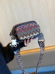 Boho Embroidery Canvas Small Crossbody Bag Bohemian Canvas Small Shoulder Bag - Feltify