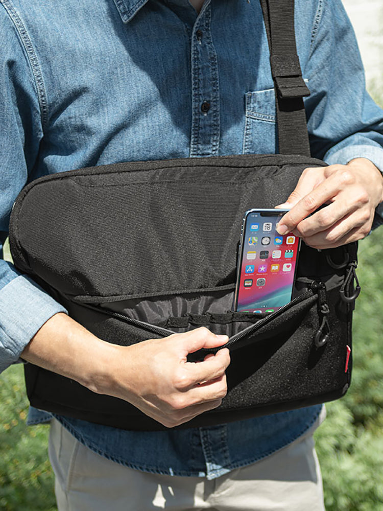 Bussiness Black 14‘’ Laptop Large sling shoulder bag mens