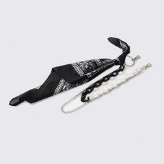 Transparent Paisley Bandana Resin Trousers Chain Pants Chain Biker Kerchief Headscarf Jeans Chains