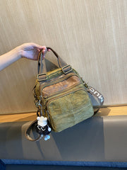 Green Canvas Convertible Crossbody Bag Canvas Handbag Canvas Convertible Backpack Shoulder Bag - Feltify