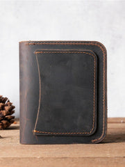 Mens Leather Billfold Wallet with Snap Closure - iwalletsmen
