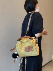 Canvas Convertible Crossbody Bag Handbag With outside Pocket Green Canvas Convertible Backpack Shoulder Bag - Feltify