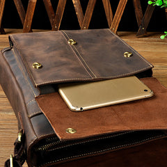 Cool Mens Leather Vintage Small Side Bag Small Messenger bag Shoulder bag For Men