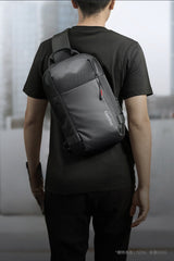 14‘’ Laptop Black Large Sling Bag For Big Men