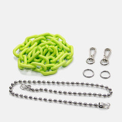 Cute Fluorescent Color Jeans Chain Silver Double Layers Resin Light Wallet Chains Panties Chain For Men