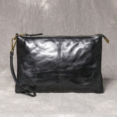Black Leather Clutch Bag Men Large Men's Leather Clutch Purse