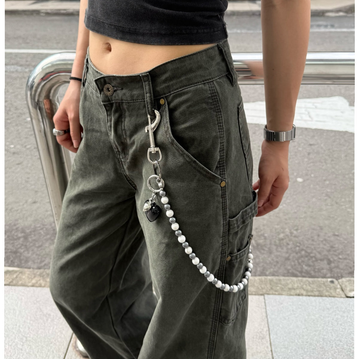 Long Ball Pants Chain White Ball Wallet - Back View