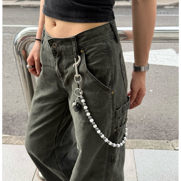 Long Ball Pants Chain White Ball Wallet - Back View