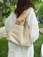 Womens Cotton&Linen Tote Handbags Women Handmade China Unique Tote Bags for Women