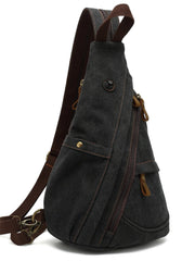 Large Canvas Sling Bag for Big Guys - Strap Detail