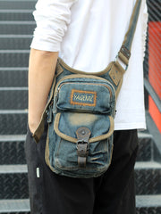Denim Belt Bag Denim Waist Bag Blue Jean Shoulder Bag Jean Crossbody Bag - Feltify